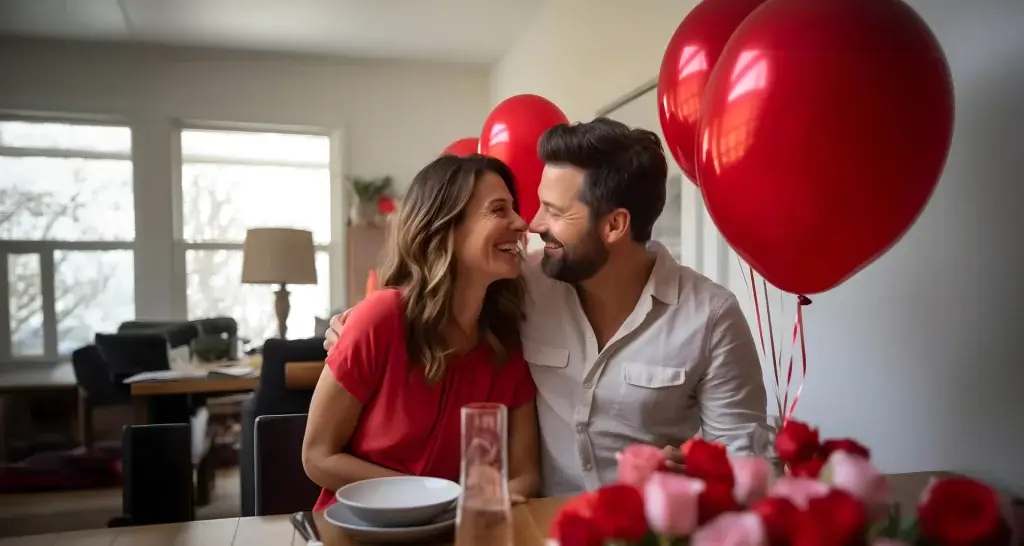 Casal comemorando o Aniversário de Namoro
